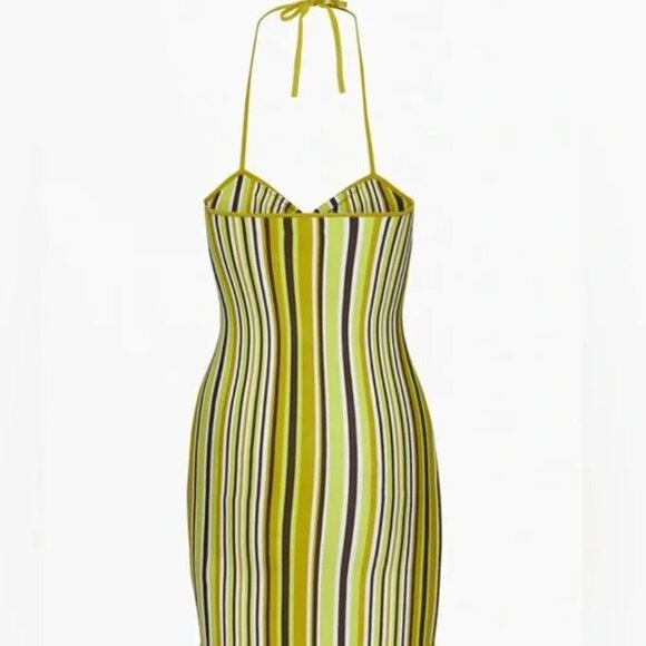 SUNDAY BEST Aritzia JETT Dress in PEAR GREEN/GREY SKY VERT POIRE/CIEL - M - NWT - Picture 4 of 4